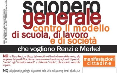 14 NOV. 2014 SCIOPERO GENERALE – SCIOPERO SOCIALE