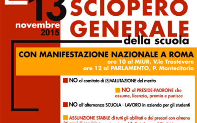 13 novembre SCIOPERO DELLA SCUOLA