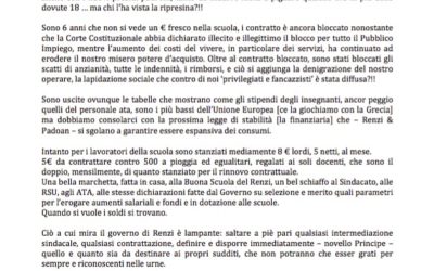 13 novembre SCIOPERO DELLA SCUOLA: ore 10 Padova PRESIDIO in PREFETTURA, in piazza Antenore