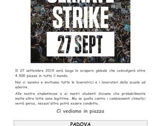 27 settembre ore 9 P.le FFSS – Padova
