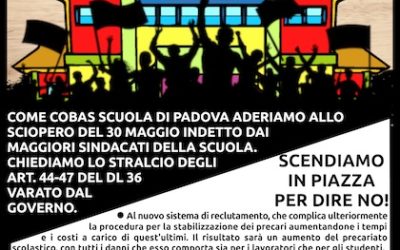 SCIOPERO della SCUOLA 30 Maggio a Padova