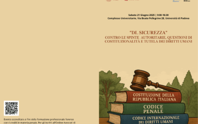 “DL SICUREZZA”  Contro le spinte autoritarie, questioni di costituzionalità e tutela dei diritti umani - Sabato 21 giugno 2025, via Beato Pellegrino 28, Complesso Universitario dell'Università di Padova