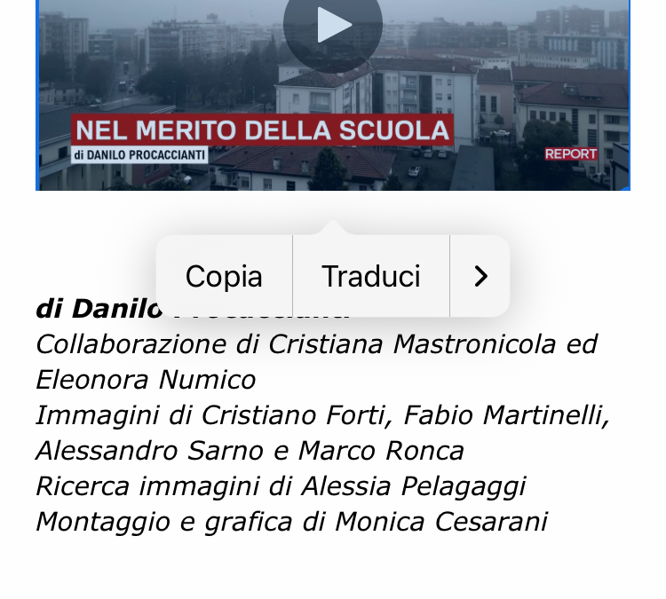 SCHEDATURE A SCUOLA, mala tempora currunt.  di redazione + Report