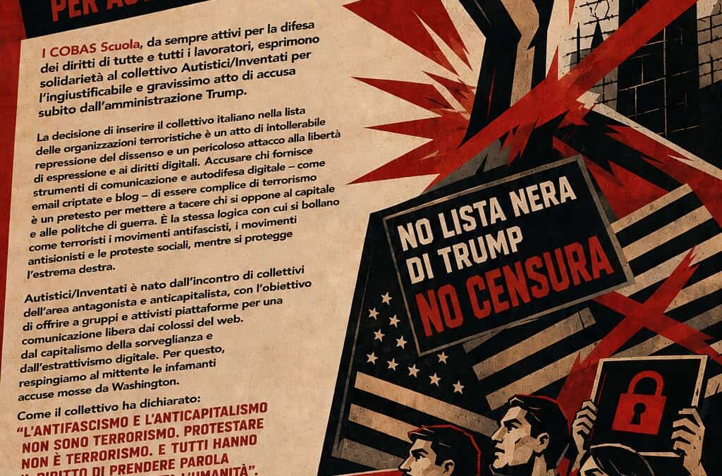 SOLIDARIETÀ CONTRO LA LISTA NERA DI TRUMP  di Cobas Scuola