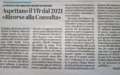 Importante pronuncia del Tribunale del Lavoro sul DIFFERIMENTO della corresponsione DEL TFS-TFR nella scuola e in tutto il Pubblico Impiego  di Cobas della Scuola del Veneto